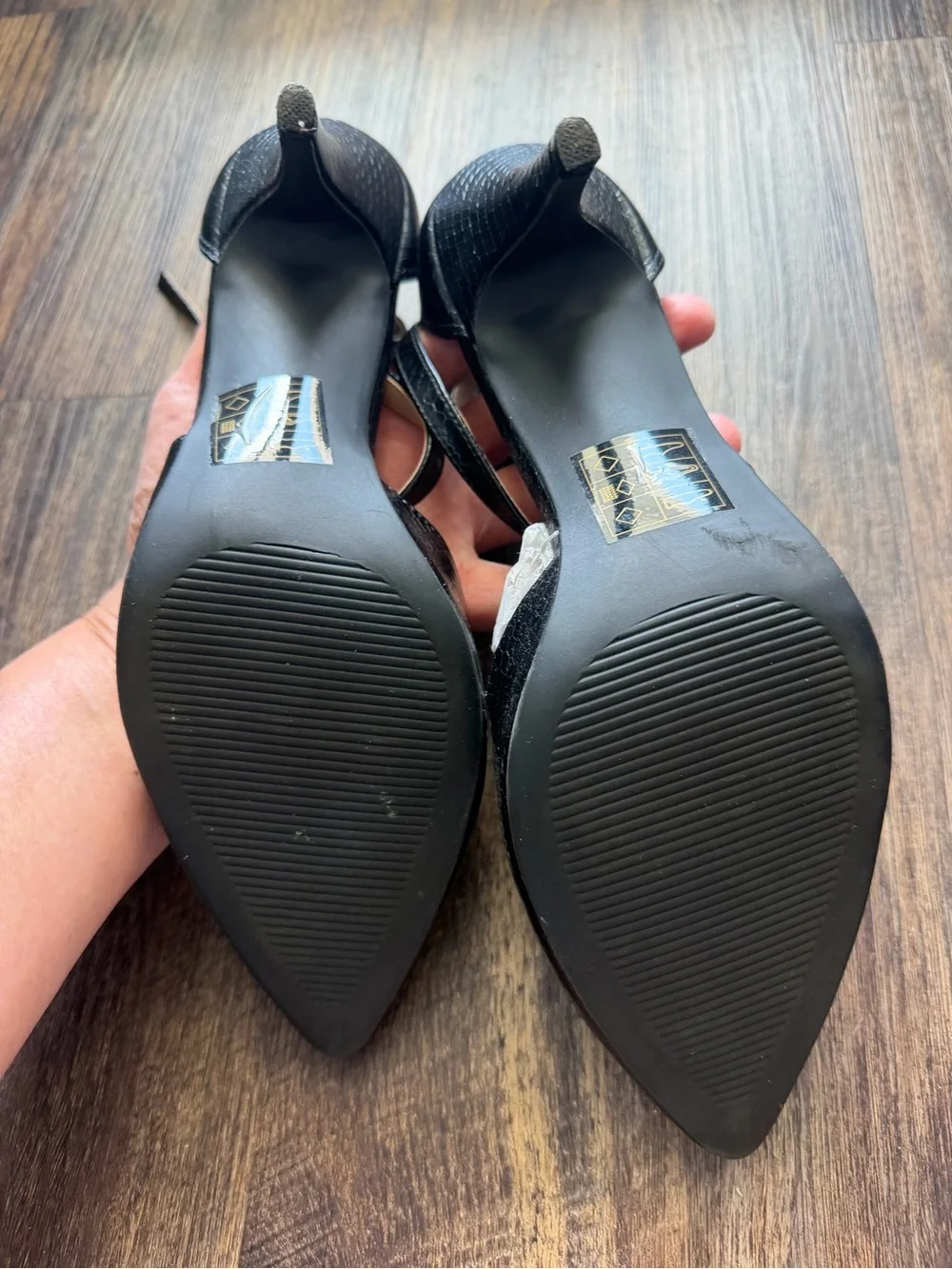 41 Hawthorn Black Ankle-Strap Pointed-Toe Heels NWOT no box